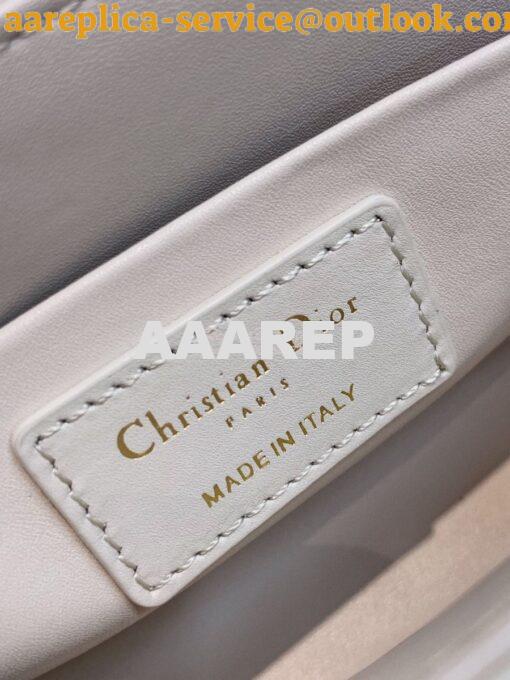 Replica Dior 30 Montaigne Lambskin Box Bag M9204 in White 9