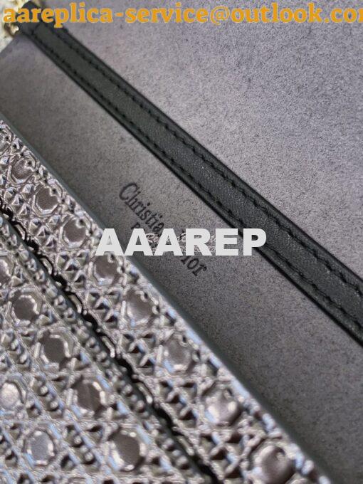 Replica Dior 30 Montaigne 2-in-1 Pouch in Metallic Steel Gray Microcan 9