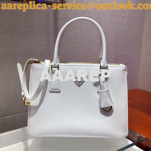 Replica Prada Galleria Saffiano Leather Tote Bag 1BA274 White 2