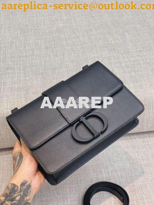 Replica Dior 30 Montaigne Bag Black Ultramatte Grained Calfskin 2