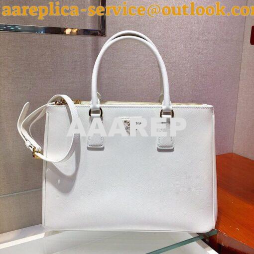 Replica Prada Galleria Saffiano Leather Tote Bag 1BA274 White 7