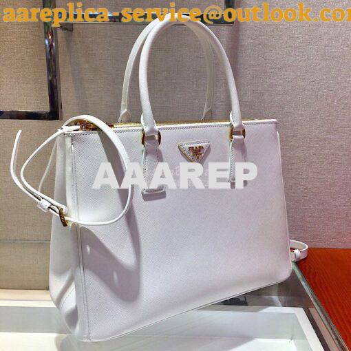 Replica Prada Galleria Saffiano Leather Tote Bag 1BA274 White 8