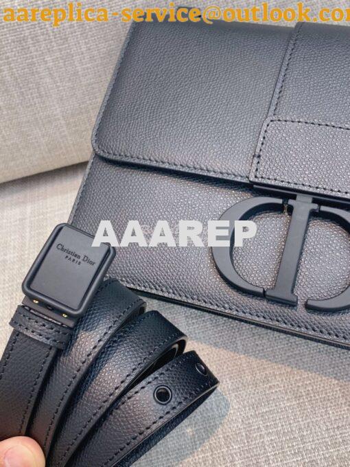 Replica Dior 30 Montaigne Bag Black Ultramatte Grained Calfskin 5