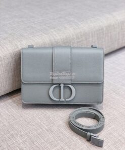 Replica Dior 30 Montaigne Bag Stone Grey Ultramatte Grained Calfskin 2