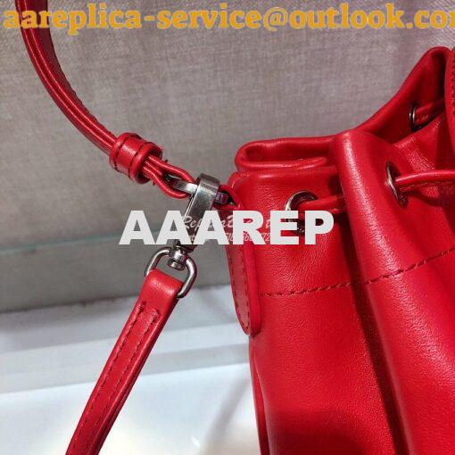 Replica Prada Leather Diagrammed Bucket bag 1bh038 Red 8