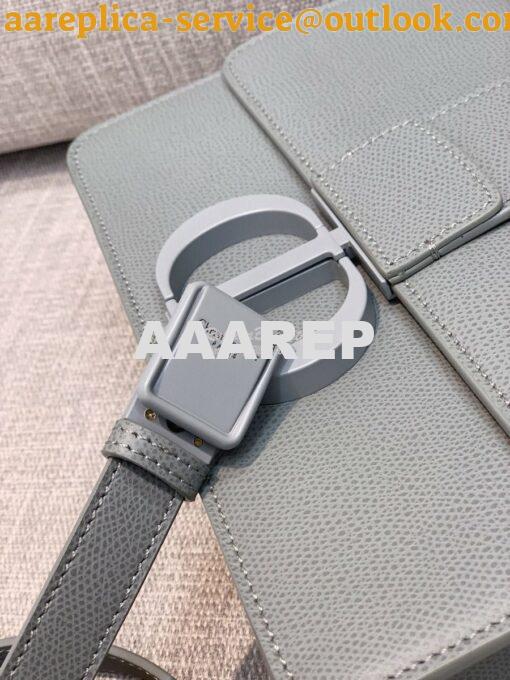 Replica Dior 30 Montaigne Bag Stone Grey Ultramatte Grained Calfskin 13