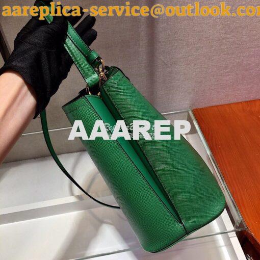 Replica Prada Panier Saffiano Leather Bag 1BA211 Green 2