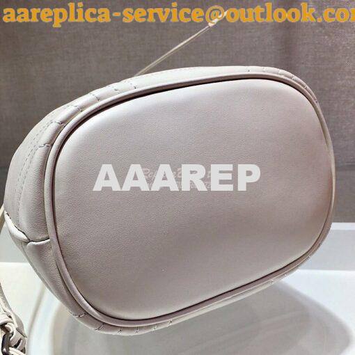 Replica Prada Leather Diagrammed Bucket bag 1bh038 White 10