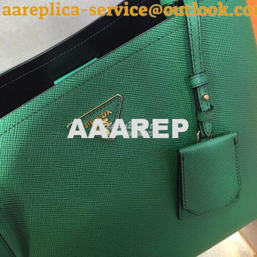 Replica Prada Panier Saffiano Leather Bag 1BA211 Green 3
