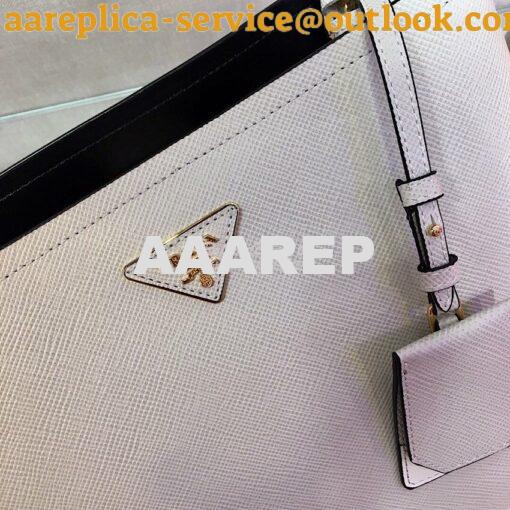 Replica Prada Panier Saffiano Leather Bag 1BA211 White 3