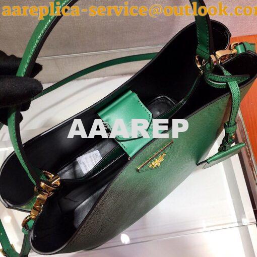 Replica Prada Panier Saffiano Leather Bag 1BA211 Green 4