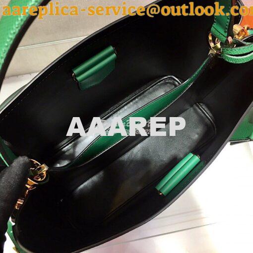 Replica Prada Panier Saffiano Leather Bag 1BA211 Green 5