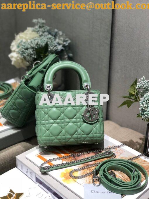 Replica Christian Dior Lady Dior Quilted in Lambskin Leather Bag Minty 2