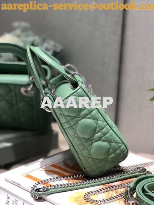 Replica Christian Dior Lady Dior Quilted in Lambskin Leather Bag Minty 3