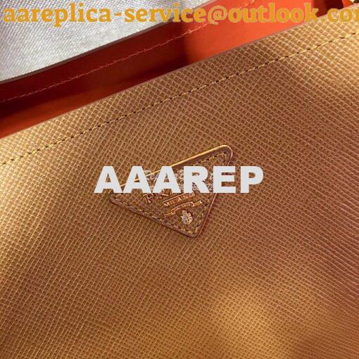Replica Prada Panier Saffiano Leather Bag 1BA211 Brown 4