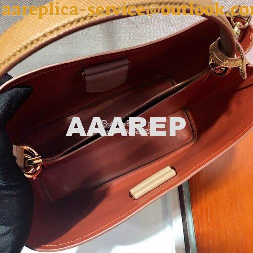 Replica Prada Panier Saffiano Leather Bag 1BA211 Brown 5