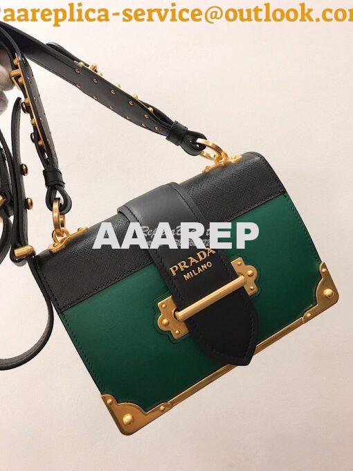 Replica Prada Cahier Leather Bag 1BD045 Green