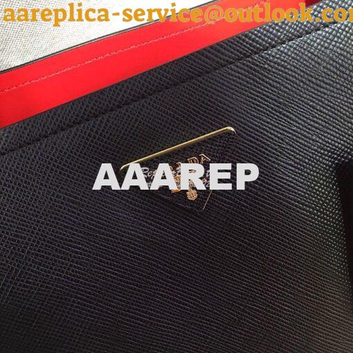 Replica Prada Panier Saffiano Leather Bag 1BA211 Black 3