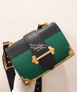 Replica Prada Cahier Leather Bag 1BD045 Green 2