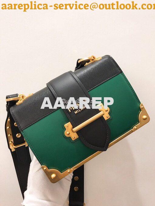 Replica Prada Cahier Leather Bag 1BD045 Green 2