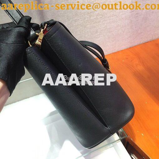 Replica Prada Panier Saffiano Leather Bag 1BA211 Black 4