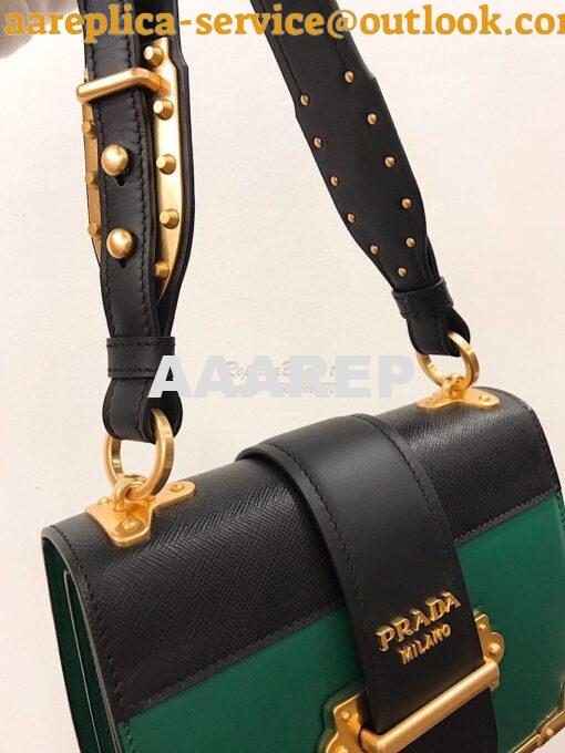Replica Prada Cahier Leather Bag 1BD045 Green 4