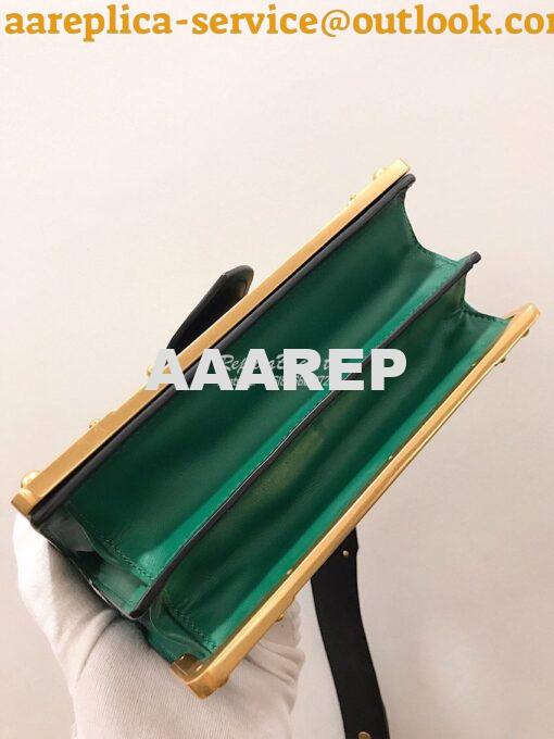 Replica Prada Cahier Leather Bag 1BD045 Green 5