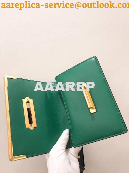 Replica Prada Cahier Leather Bag 1BD045 Green 6