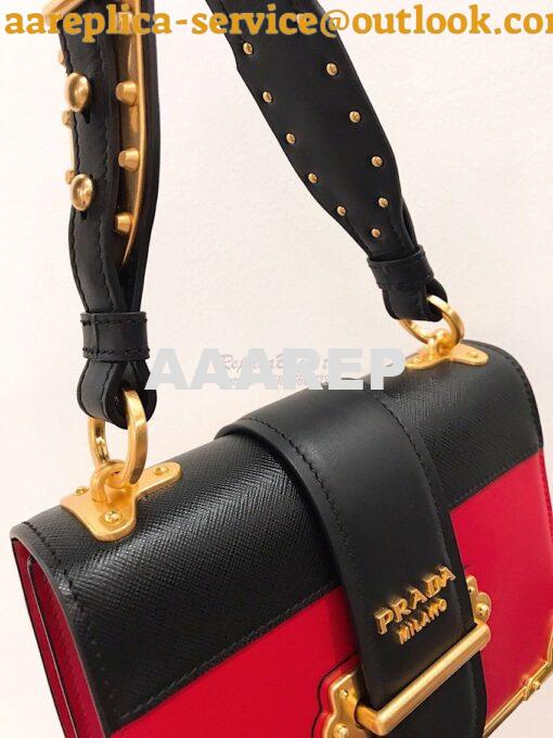 Replica Prada Cahier Leather Bag 1BD045 Red 5