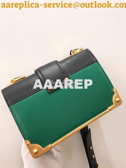 Replica Prada Cahier Leather Bag 1BD045 Green 10