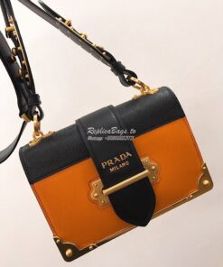 Replica Prada Cahier Leather Bag 1BD045 Orange