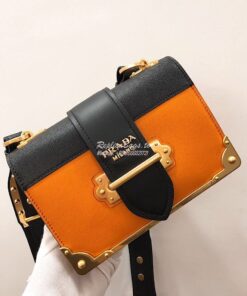 Replica Prada Cahier Leather Bag 1BD045 Orange 2