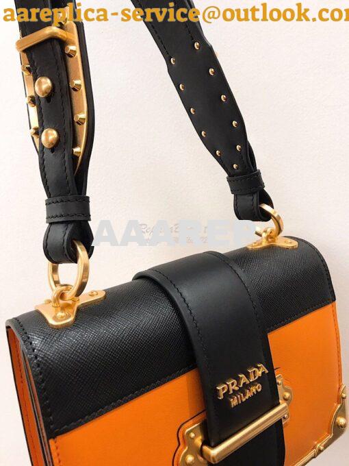 Replica Prada Cahier Leather Bag 1BD045 Orange 3