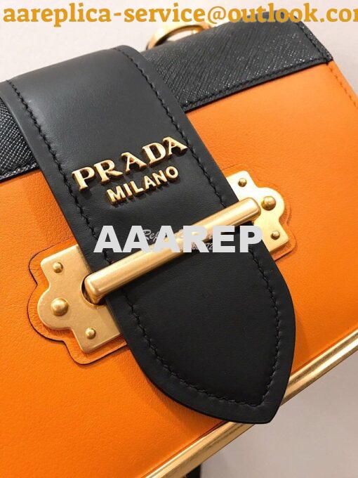 Replica Prada Cahier Leather Bag 1BD045 Orange 4