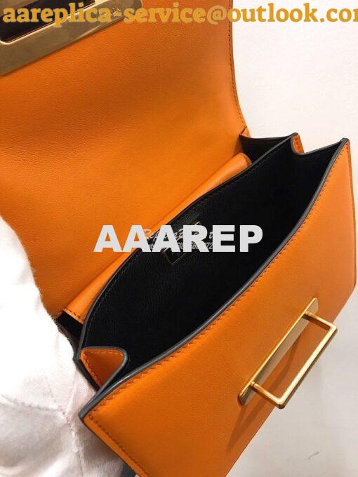 Replica Prada Cahier Leather Bag 1BD045 Orange 5