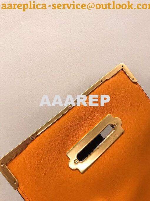 Replica Prada Cahier Leather Bag 1BD045 Orange 7