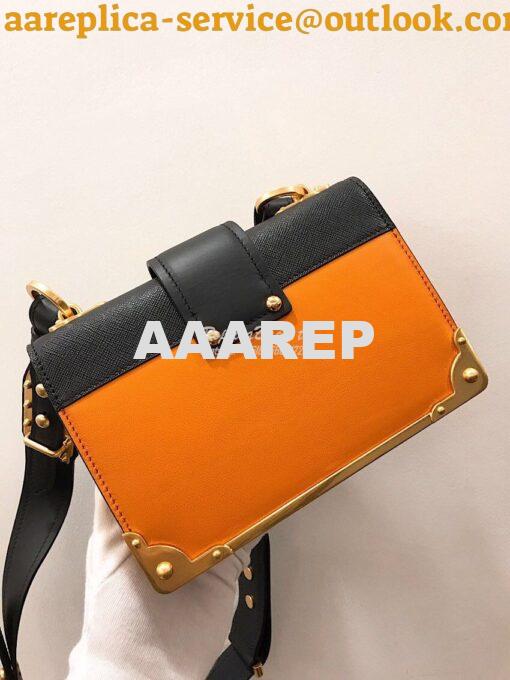 Replica Prada Cahier Leather Bag 1BD045 Orange 10