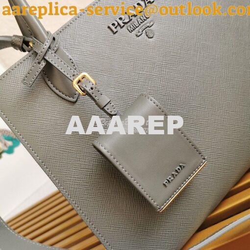 Replica Prada Monochrome Grey Saffiano Leather Bag 3
