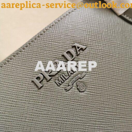 Replica Prada Monochrome Grey Saffiano Leather Bag 4