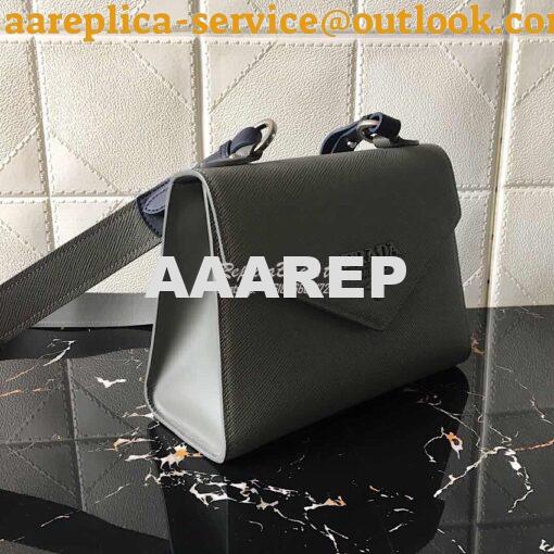 Replica Prada Monochrome Saffiano Leather Bag 1bd186 Grey 2