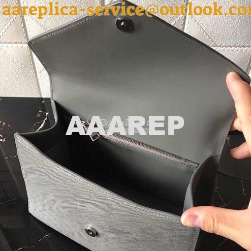 Replica Prada Monochrome Saffiano Leather Bag 1bd186 Grey 6