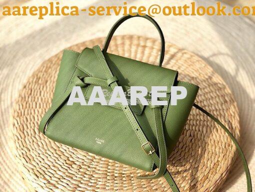 Replica Celine Nano Belt Bag Matcha Green Grained Calfskin 185003