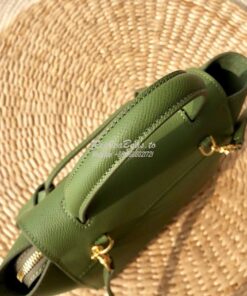 Replica Celine Nano Belt Bag Matcha Green Grained Calfskin 185003 2