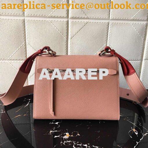 Replica Prada Monochrome Saffiano Leather Bag 1bd186 Powder Pink 5