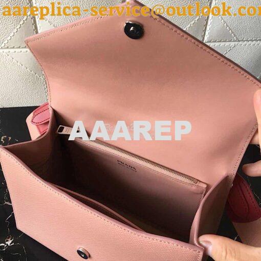 Replica Prada Monochrome Saffiano Leather Bag 1bd186 Powder Pink 6
