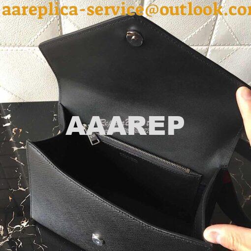 Replica Prada Monochrome Saffiano Leather Bag 1bd186 Black 6