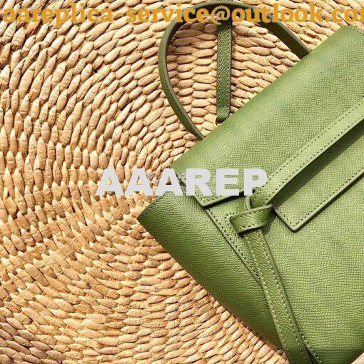 Replica Celine Nano Belt Bag Matcha Green Grained Calfskin 185003 5