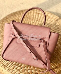 Replica Celine Nano Belt Bag Barbie Pink Grained Calfskin 185003