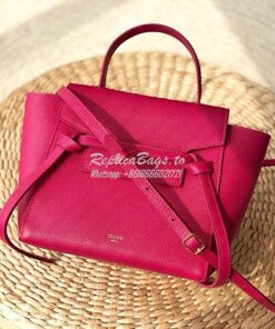 Replica Celine Nano Belt Bag Pink Grained Calfskin 185003