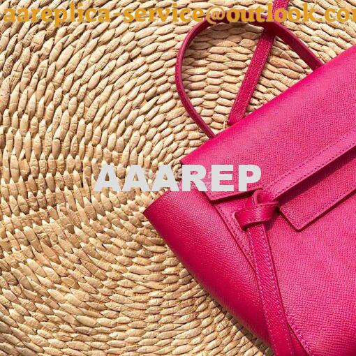 Replica Celine Nano Belt Bag Pink Grained Calfskin 185003 2